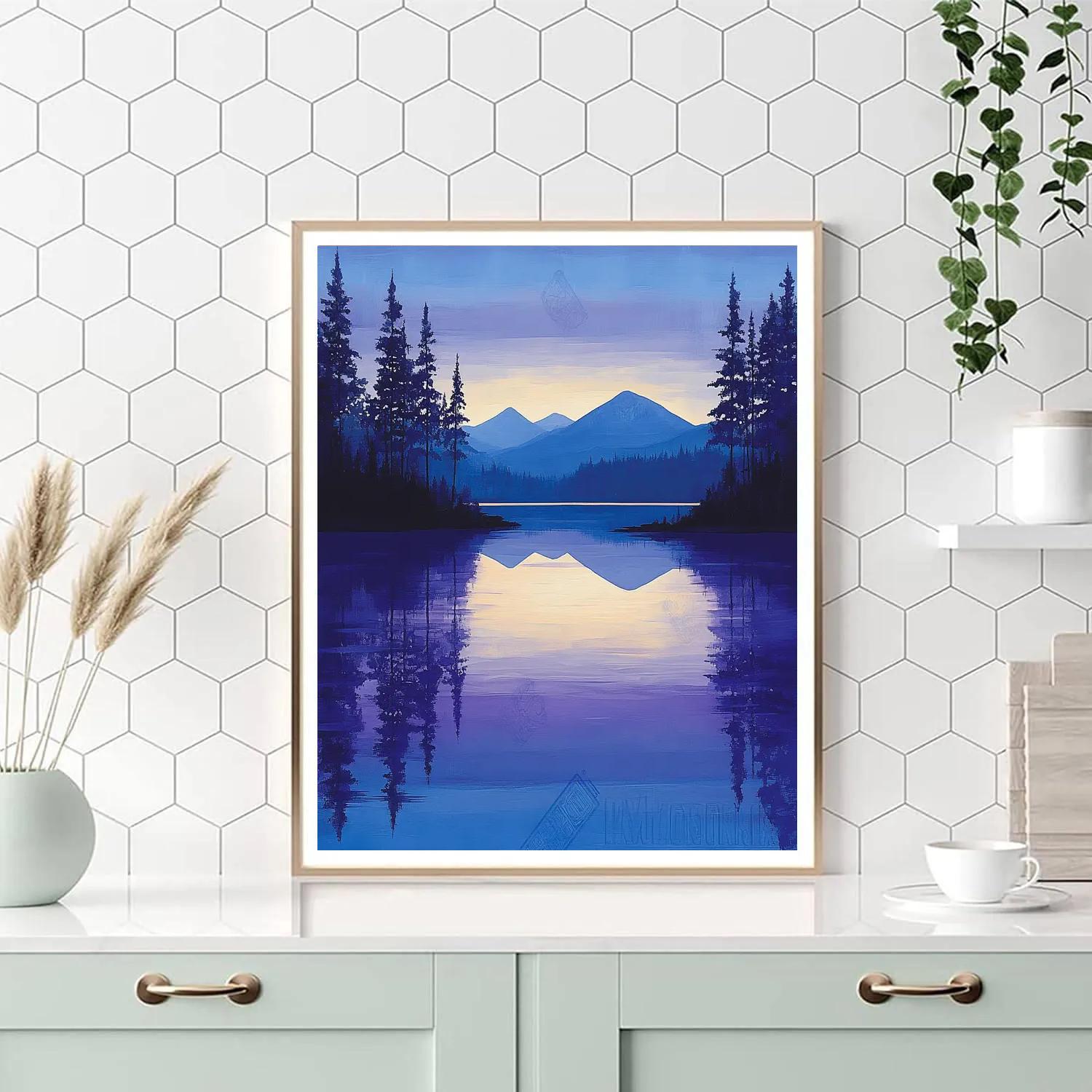 Lawren Harris Inspired Twilight Lake Of Lumens painting number kit