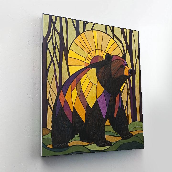 Norval Morrisseau Inspired Sun Bear Of The Forest Light paint by number