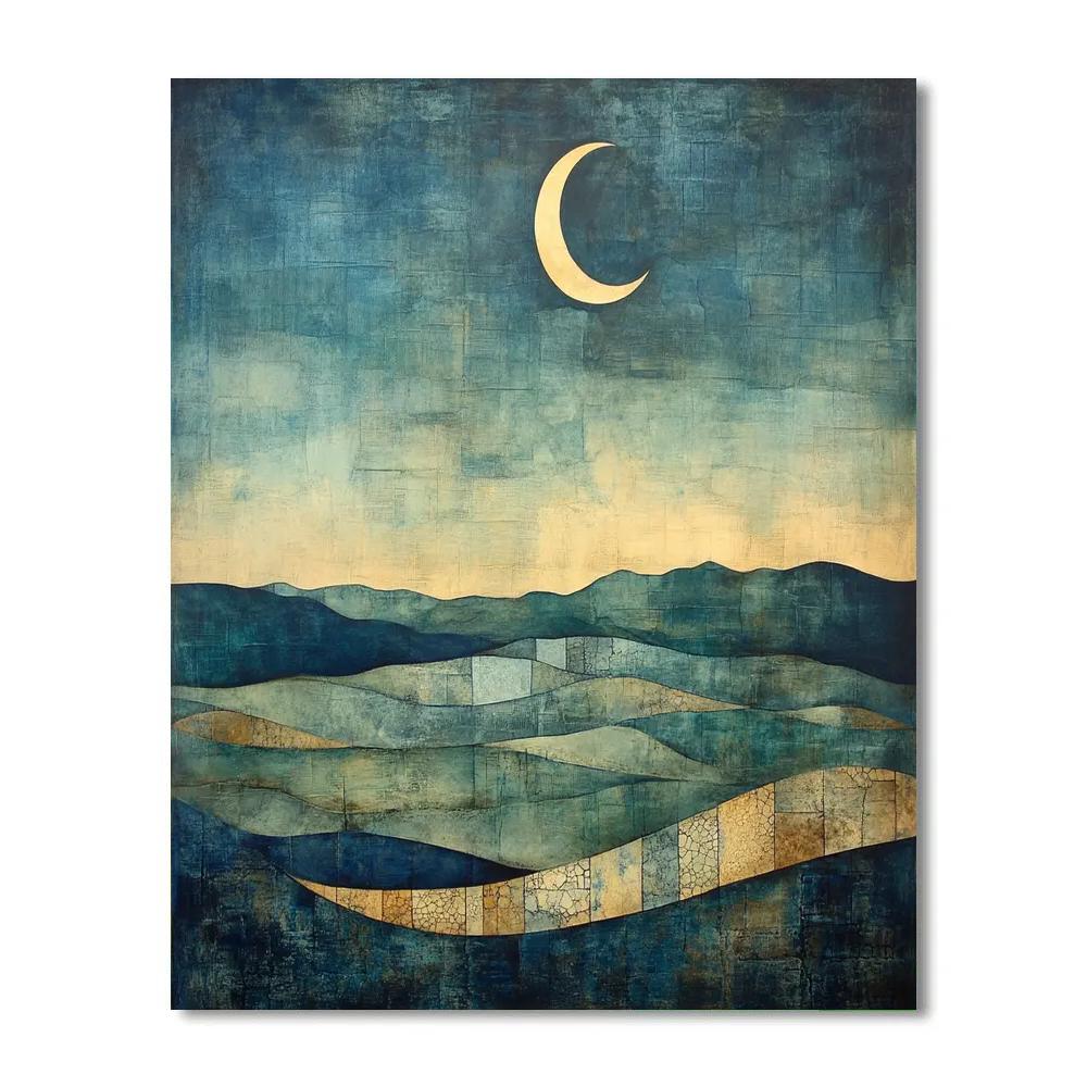 Max Ernst Inspired Lunar Dreamscape Number painting