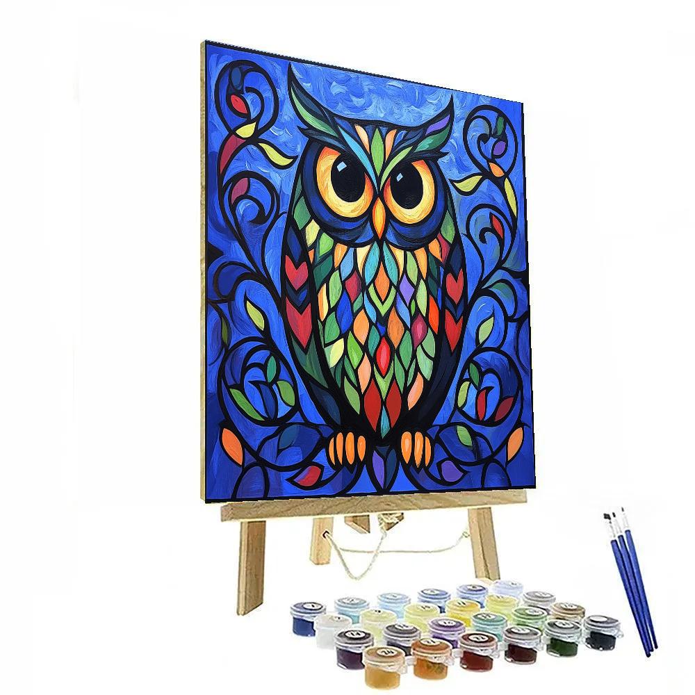 Norval Morrisseau Inspired Wisdom Of The Owl Guardians Painting by numbers kit