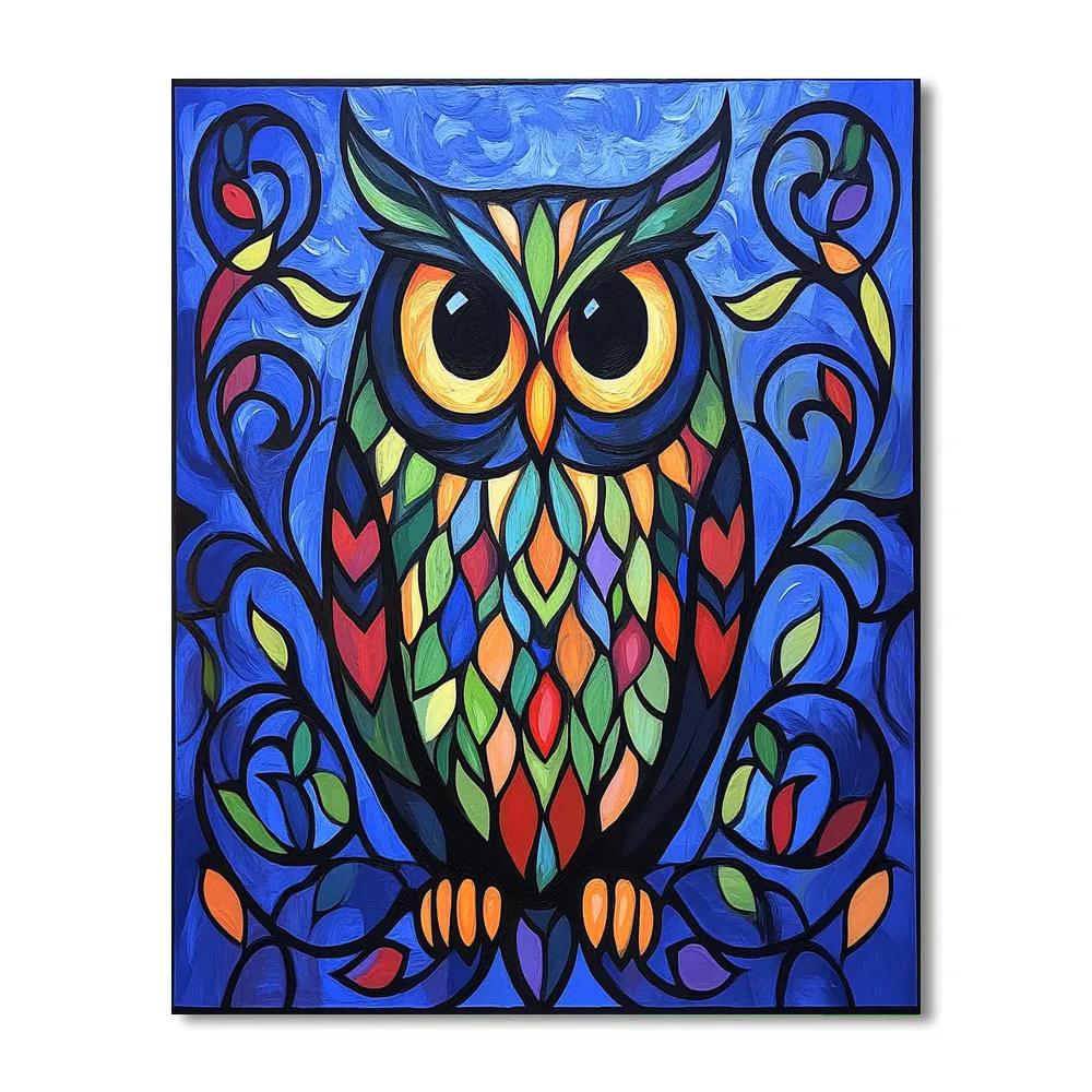 Norval Morrisseau Inspired Wisdom Of The Owl Guardians Painting by numbers kit