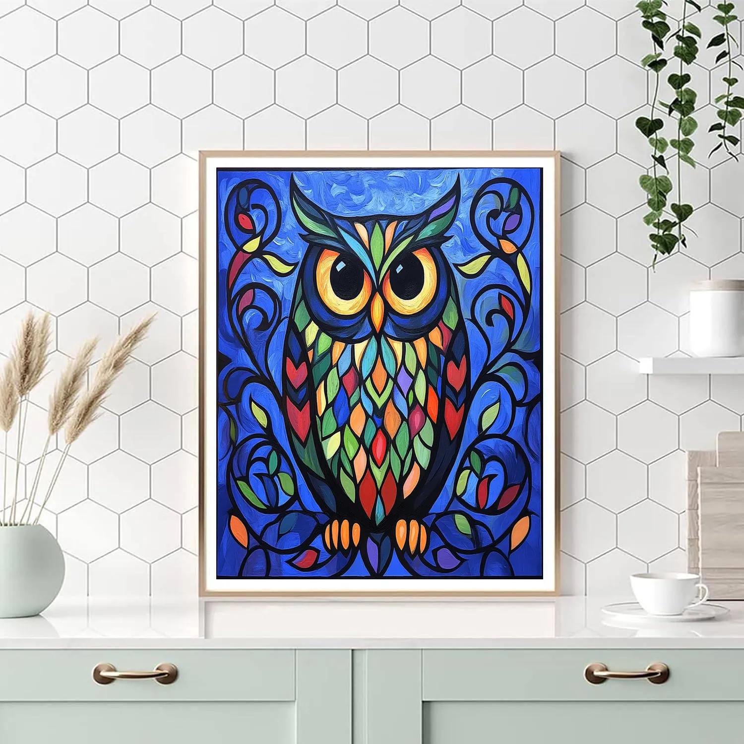 Norval Morrisseau Inspired Wisdom Of The Owl Guardians Painting by numbers kit