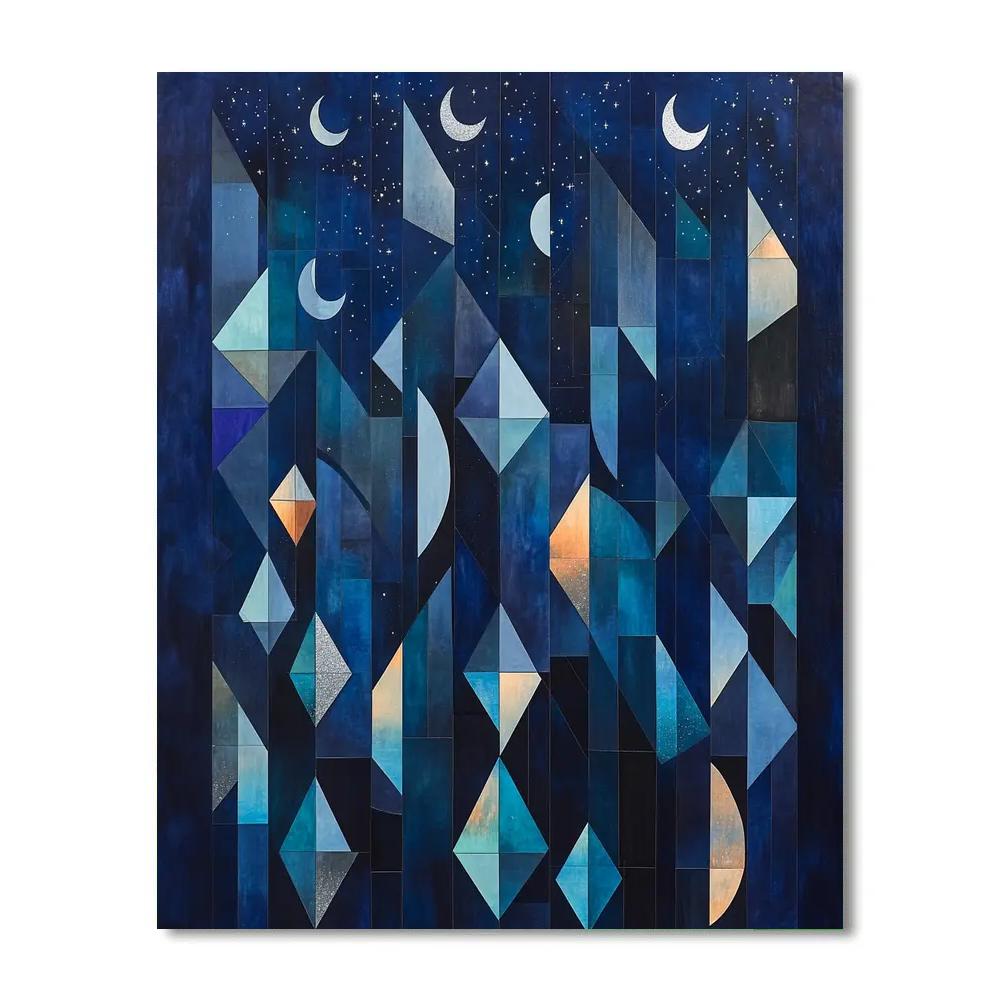 Pablo Picasso Inspired Nocturnal Geometric Sky Numbered painting kits