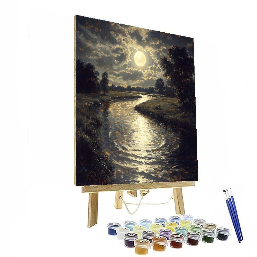 Rembrandt Inspired Moonlit River Bend Numbered painting kits