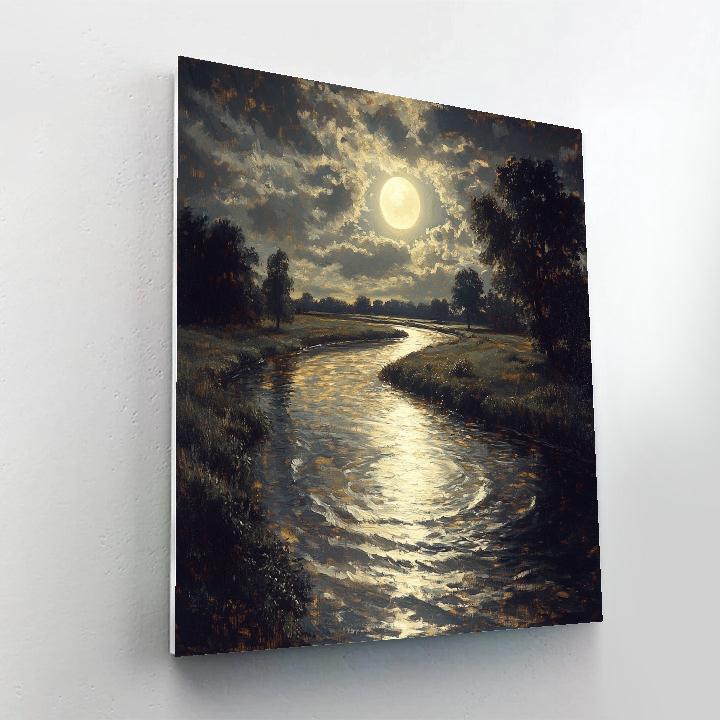 Rembrandt Inspired Moonlit River Bend Numbered painting kits