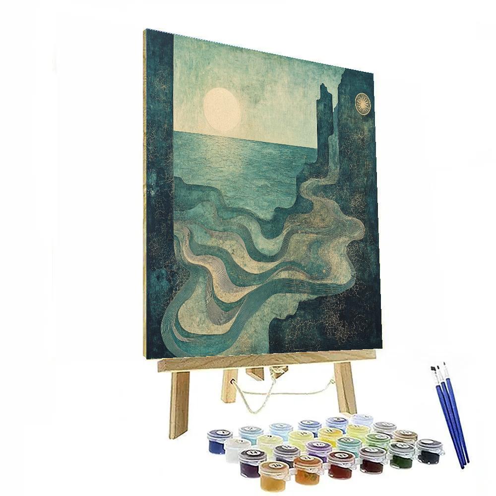 Max Ernst Inspired Oceanic Memory Map DIY paint by numbers