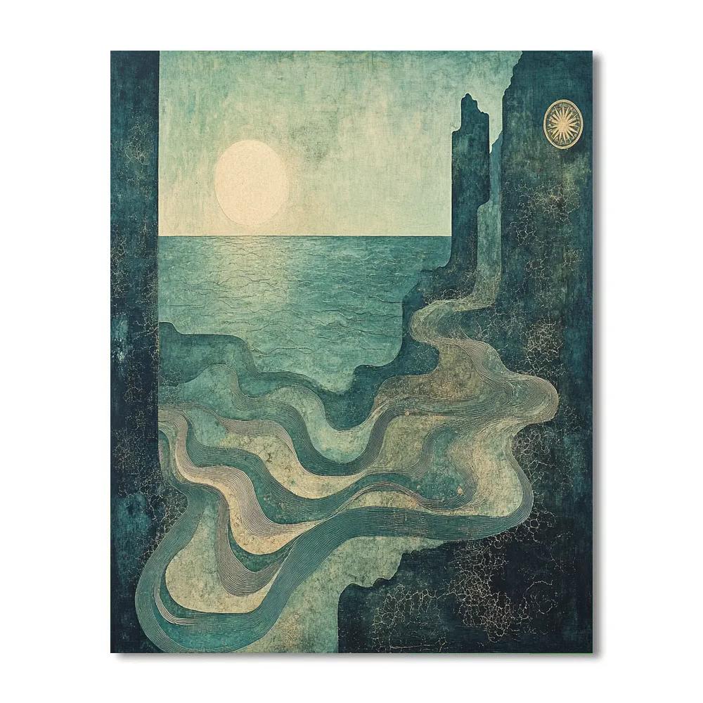 Max Ernst Inspired Oceanic Memory Map DIY paint by numbers