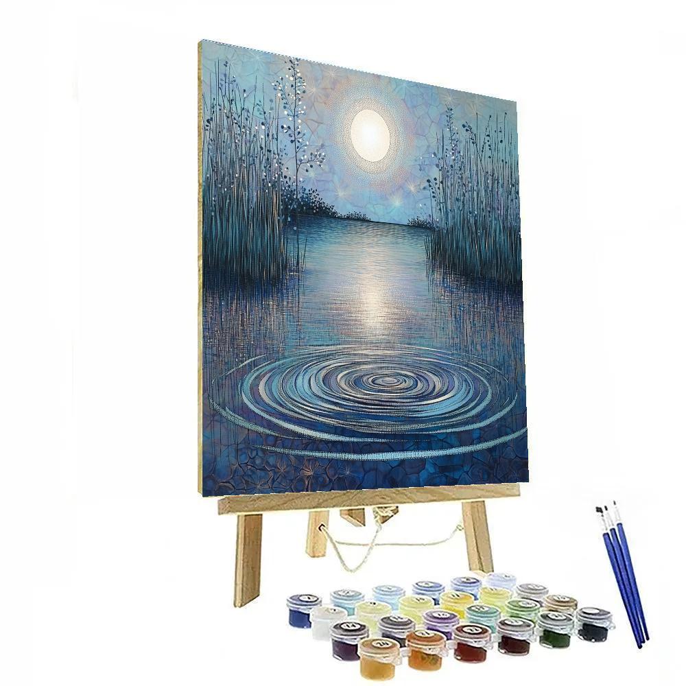 Georges Seurat Inspired Moonlit Lagoon paint by color