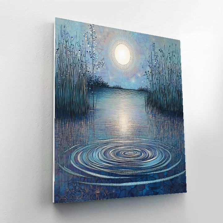Georges Seurat Inspired Moonlit Lagoon paint by color
