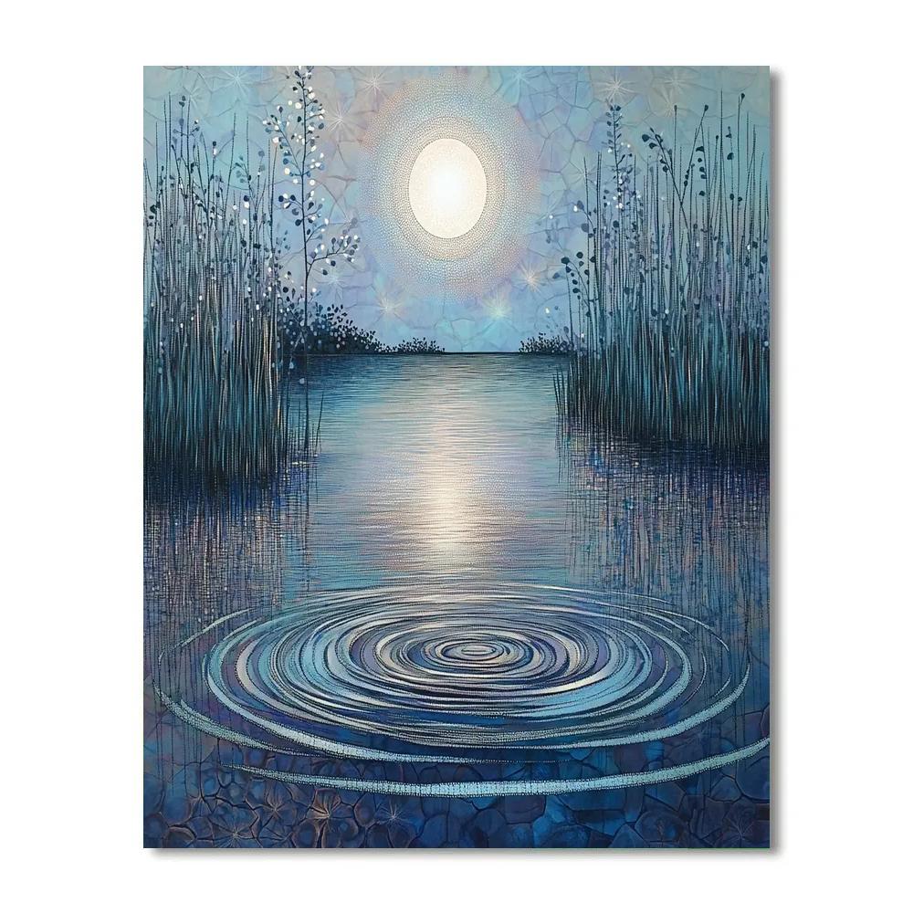 Georges Seurat Inspired Moonlit Lagoon paint by color