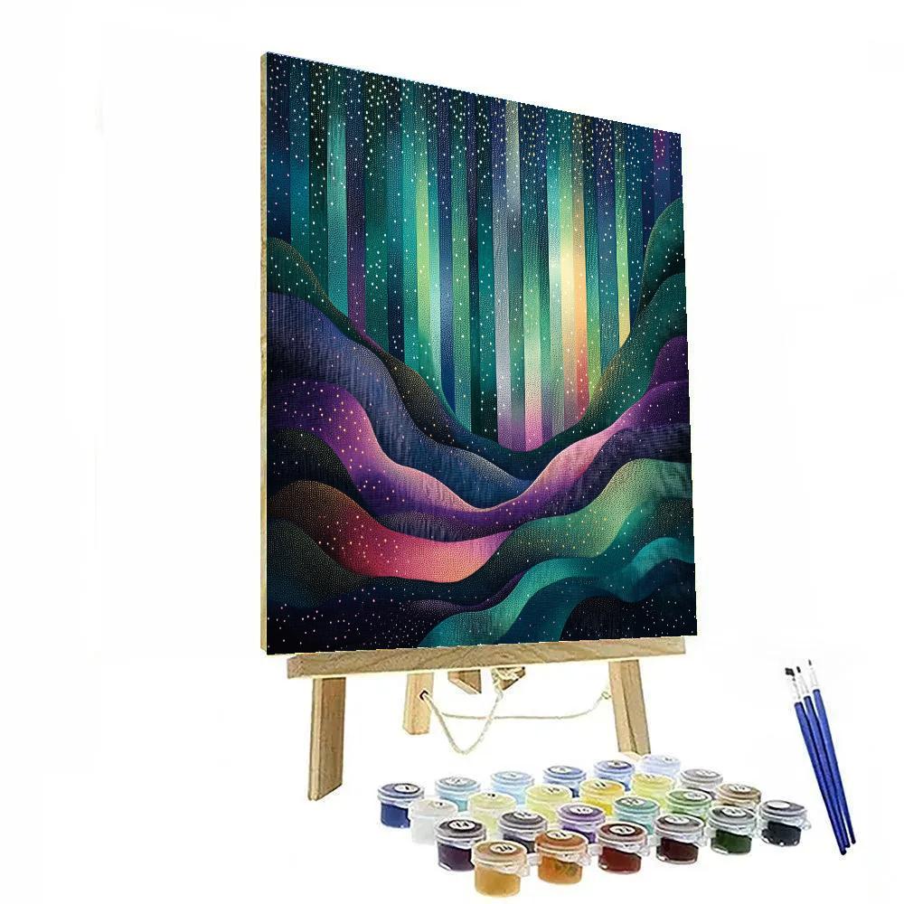 Georges Seurat Inspired Abstract Aurora Tapestry painting number kit