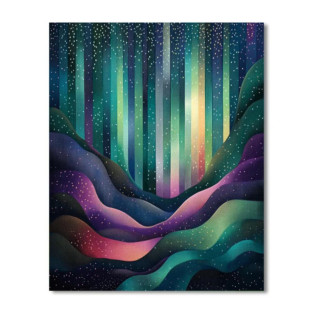 Georges Seurat Inspired Abstract Aurora Tapestry painting number kit
