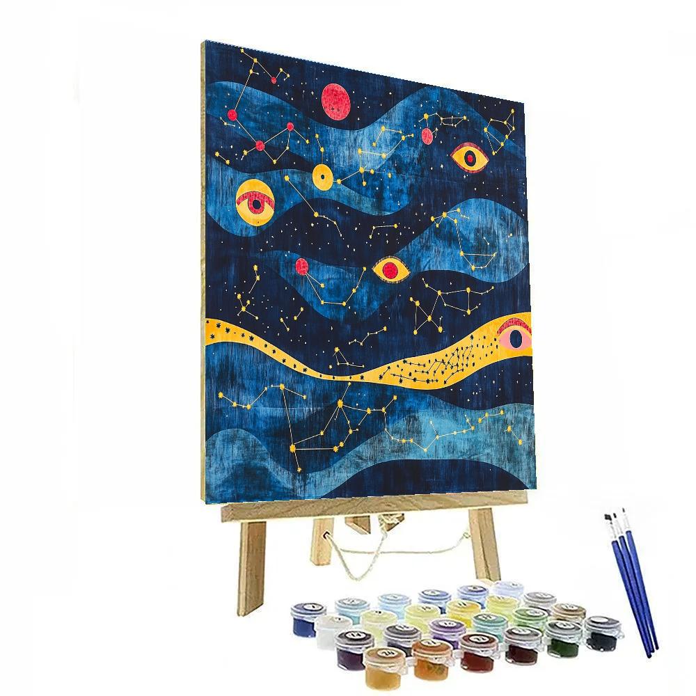 Joan Miró Inspired Dreamscape Constellation painting number kit