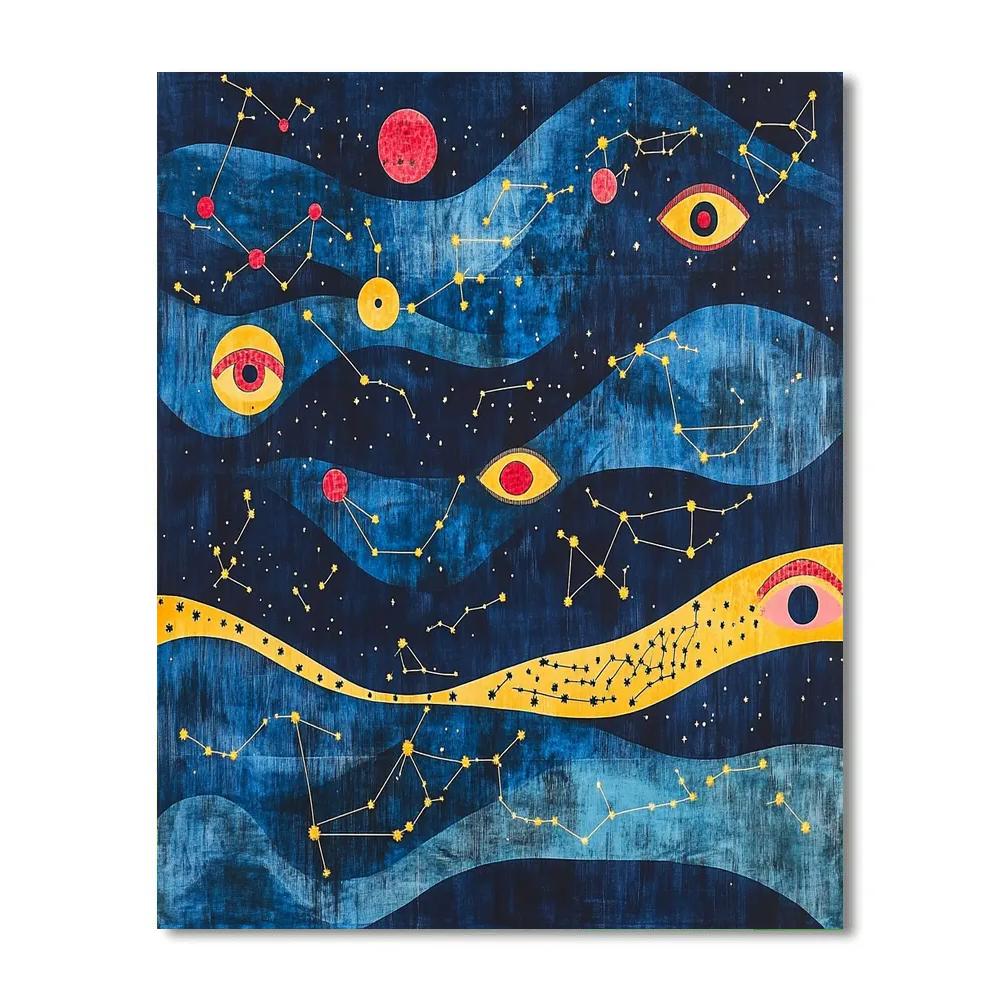 Joan Miró Inspired Dreamscape Constellation painting number kit