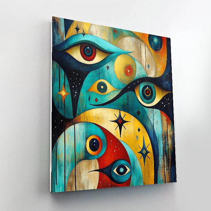 Joan Miró Inspired Abstract Dreamscape DIY paint by numbers