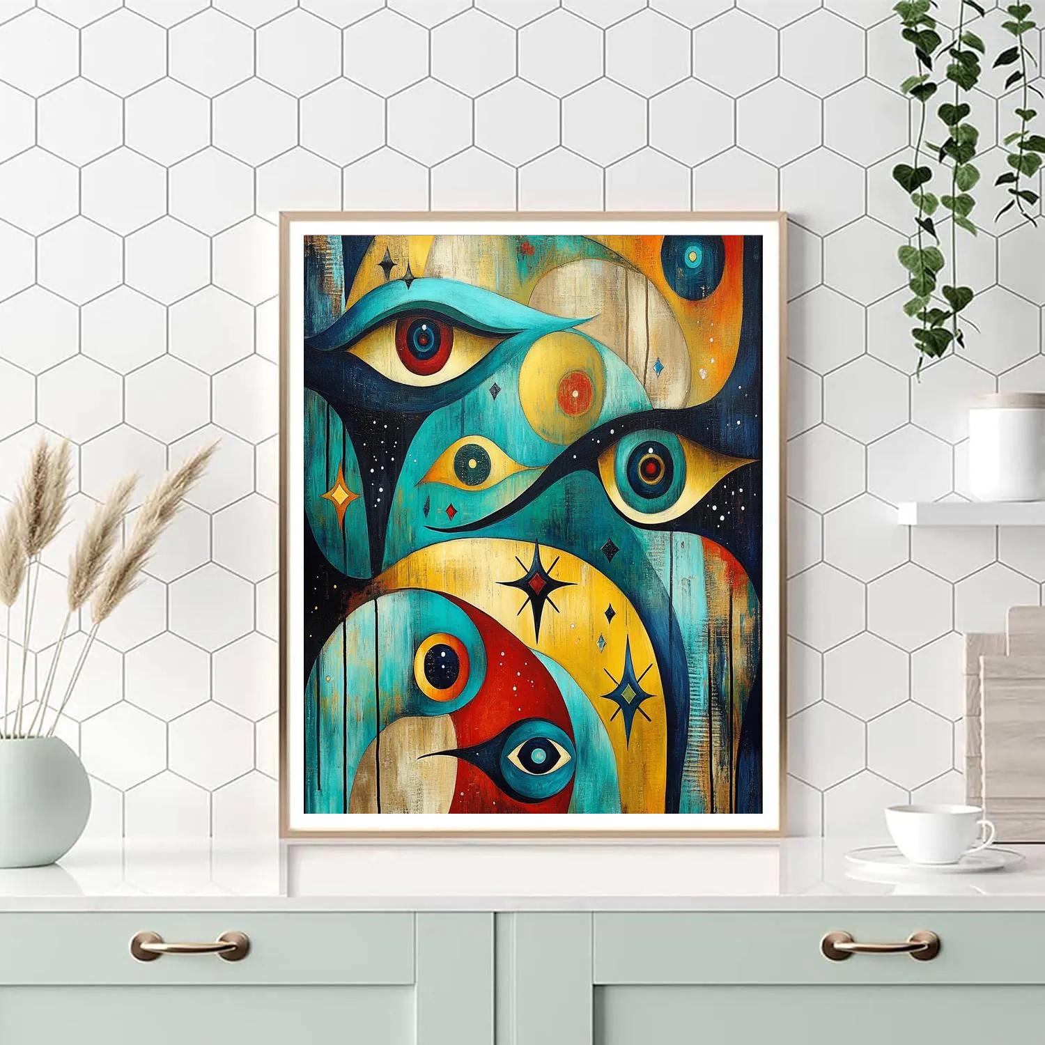 Joan Miró Inspired Abstract Dreamscape DIY paint by numbers