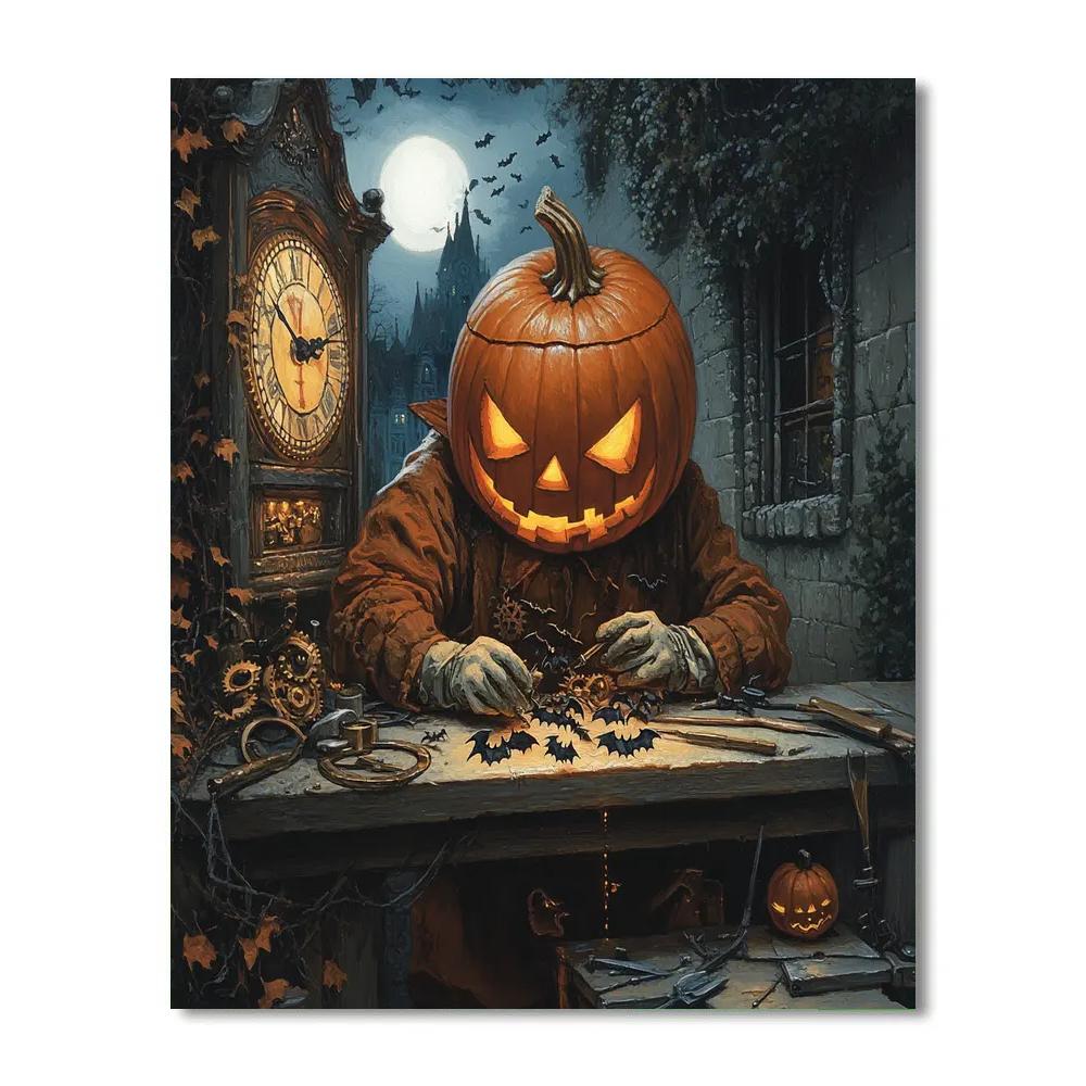 Pumpkin Clockmaker paint by number