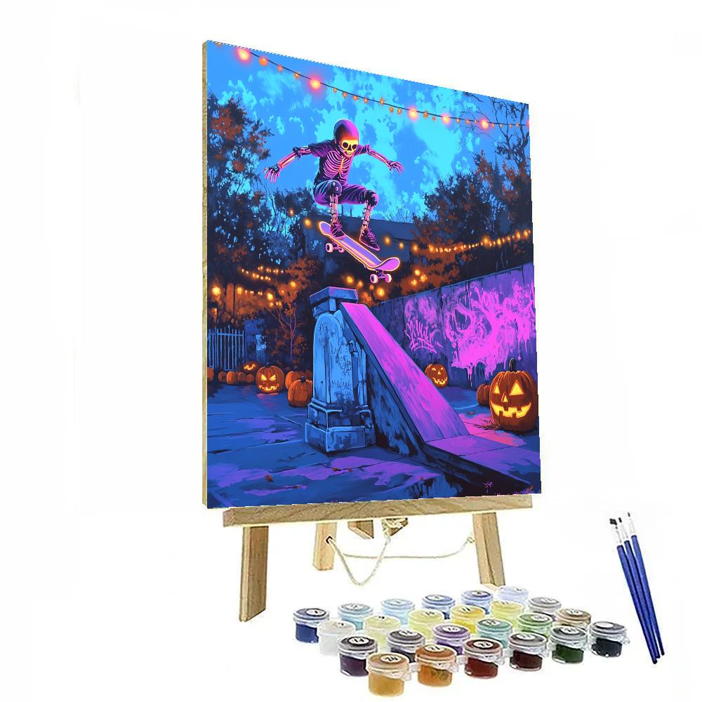 Neon Graveyard Skatepark painting number kit