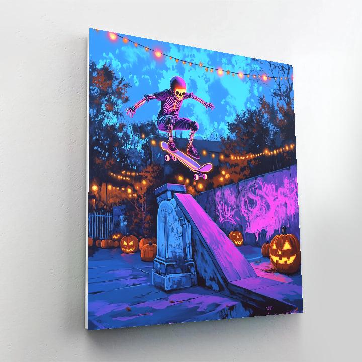 Neon Graveyard Skatepark painting number kit
