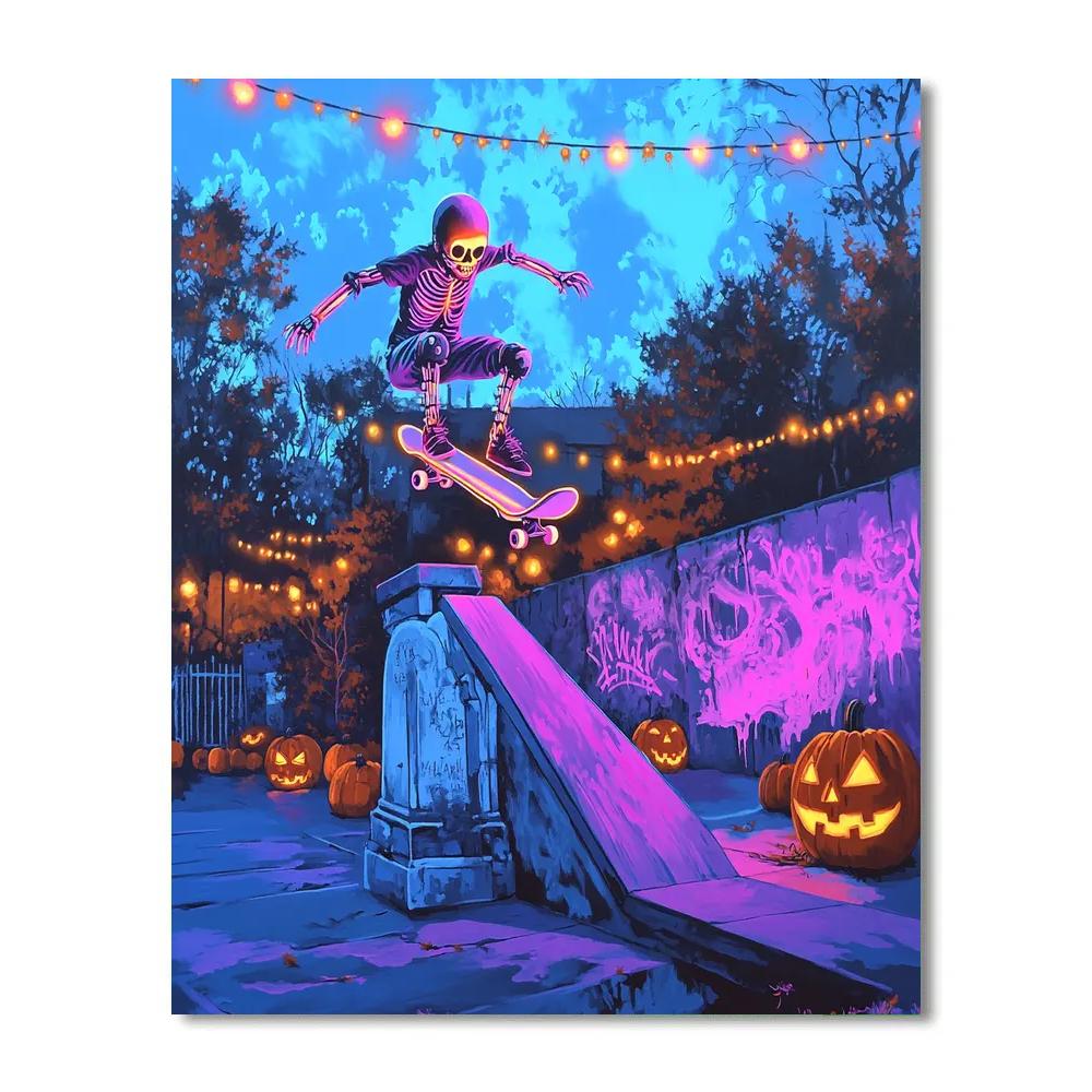Neon Graveyard Skatepark painting number kit