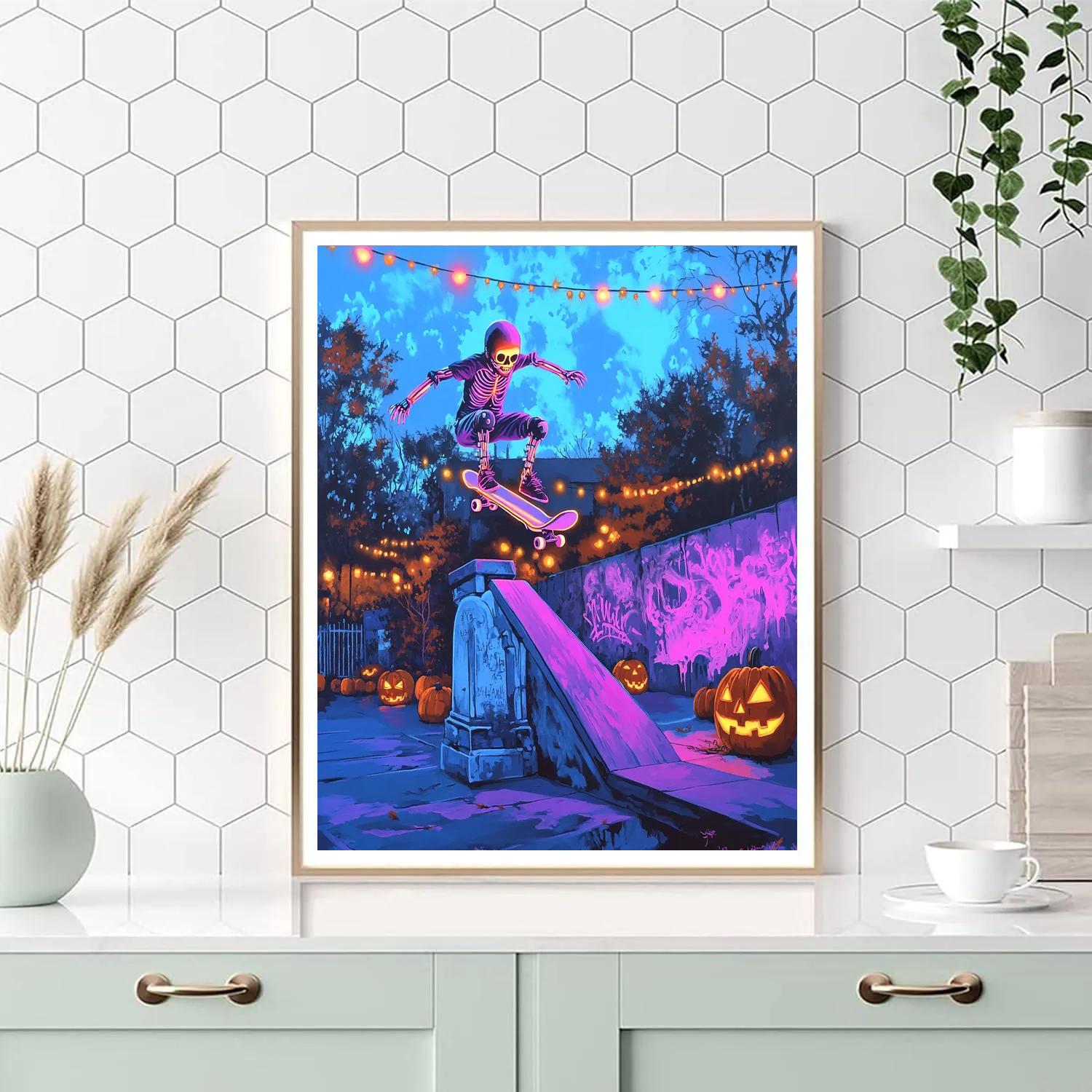 Neon Graveyard Skatepark painting number kit