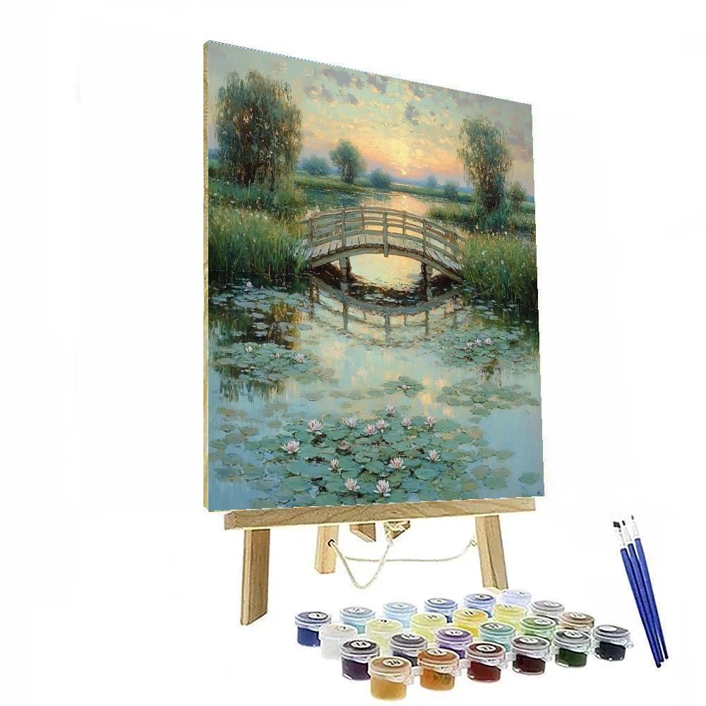 Claude Monet Inspired Garden Bridge Number painting