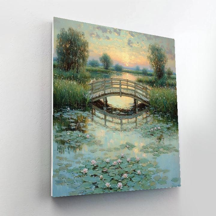 Claude Monet Inspired Garden Bridge Number painting