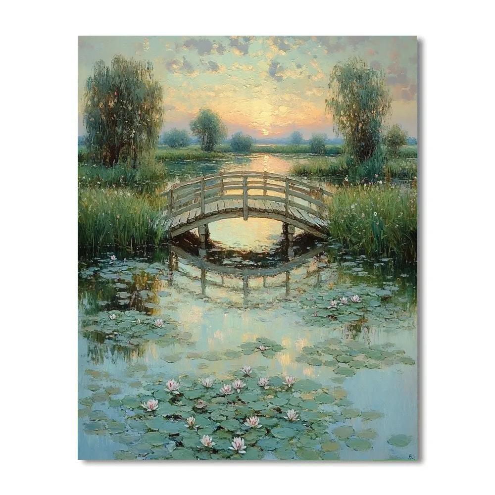 Claude Monet Inspired Garden Bridge Number painting