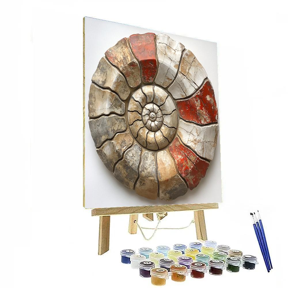 Michelangelo Inspired Celestial Fossil Spiral Painting by numbers kit