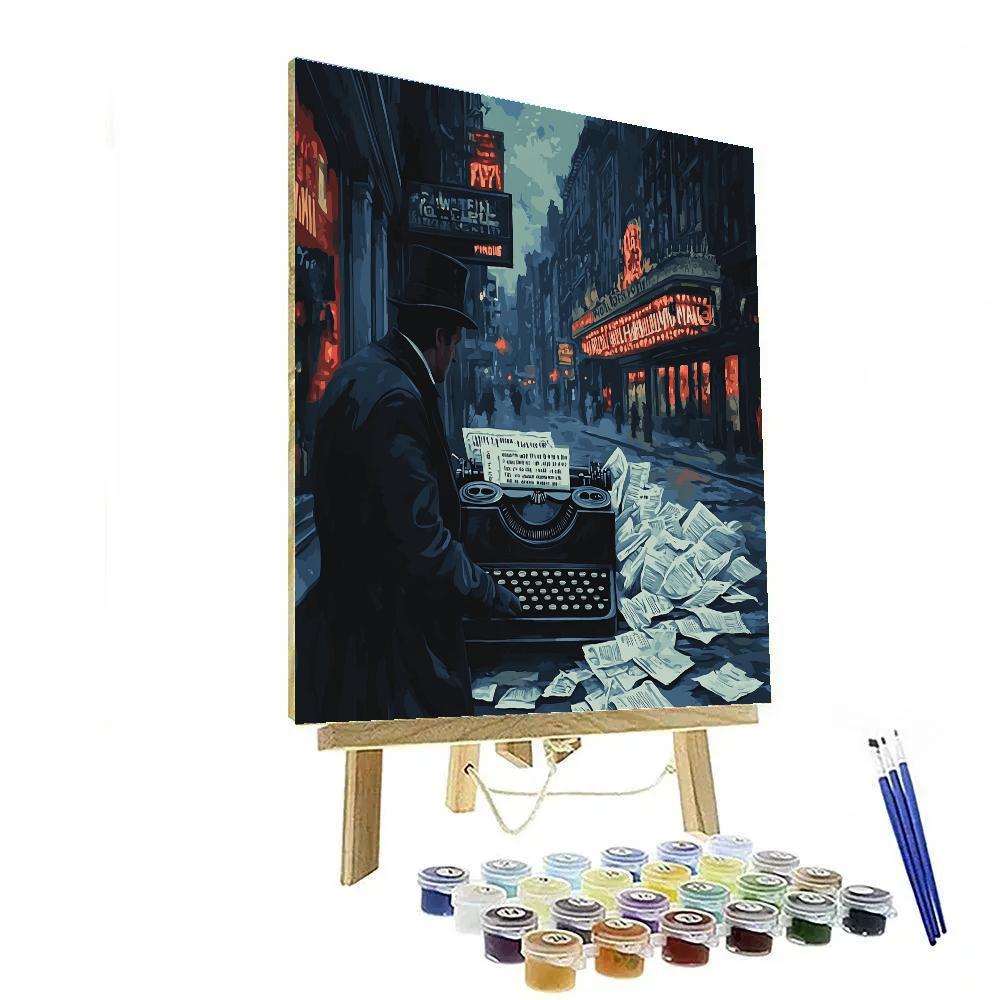 Spectral Typewriter Newsstand Paint by numbers art