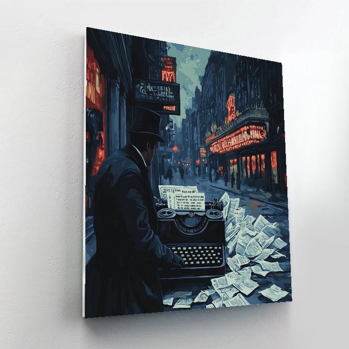 Spectral Typewriter Newsstand Paint by numbers art