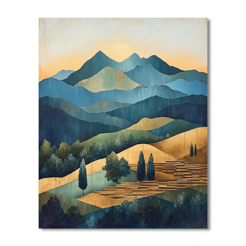 Paul Cézanne Inspired Provençal Mountain Study DIY paint by numbers