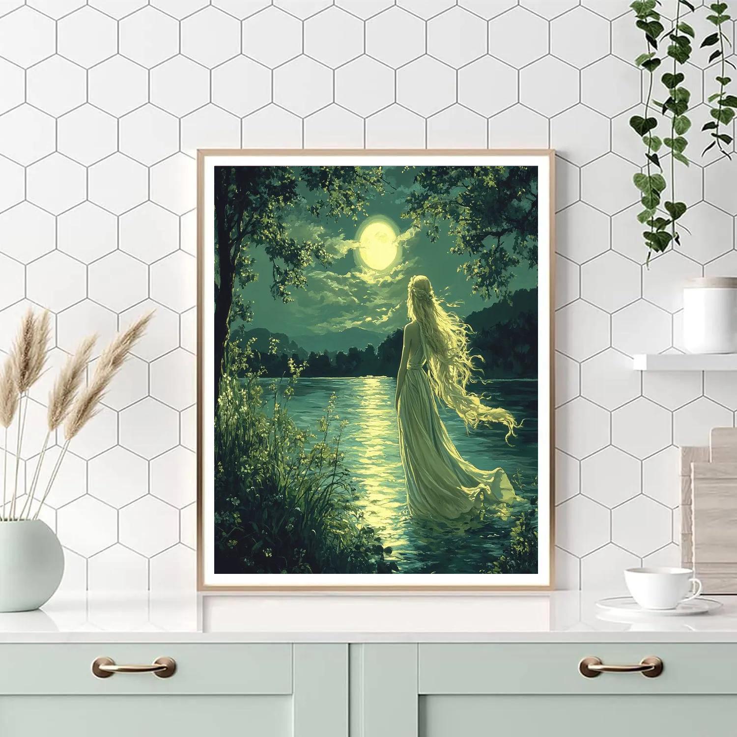 John William Waterhouse Inspired Naiad By The Lake Numbered painting kits