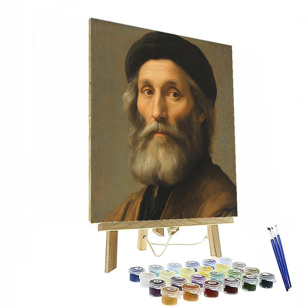 Leonardo Da Vinci Inspired Renaissance Portrait Of A Scholar paint by color