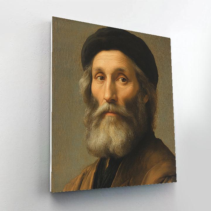Leonardo Da Vinci Inspired Renaissance Portrait Of A Scholar paint by color
