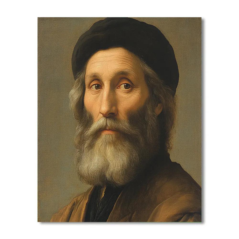 Leonardo Da Vinci Inspired Renaissance Portrait Of A Scholar paint by color