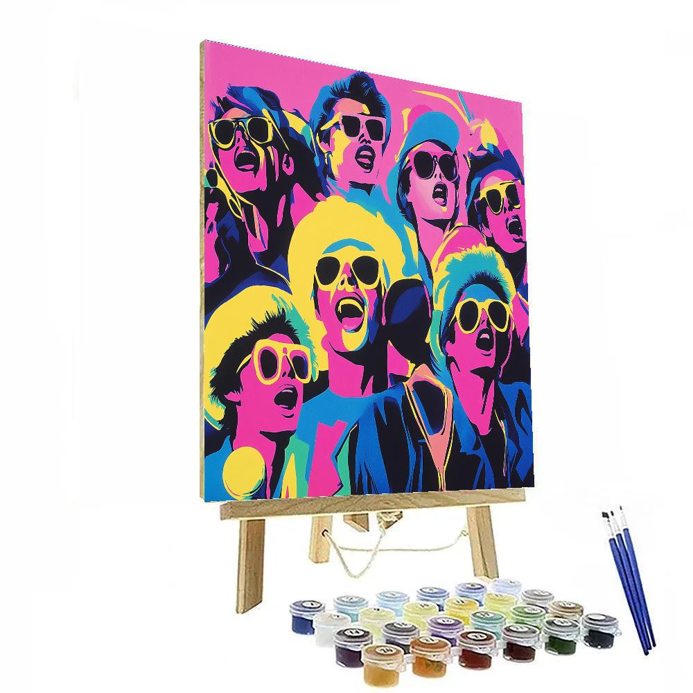 Andy Warhol Inspired Pop Art Festival Scene Numbered painting kits