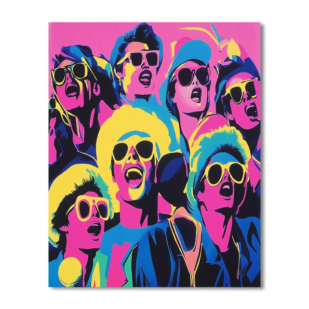 Andy Warhol Inspired Pop Art Festival Scene Numbered painting kits