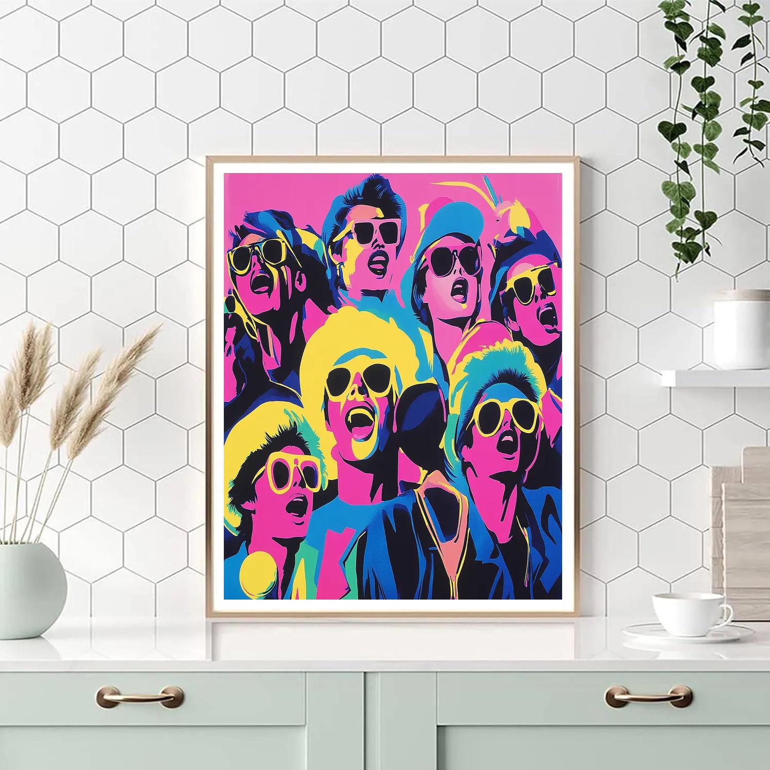 Andy Warhol Inspired Pop Art Festival Scene Numbered painting kits