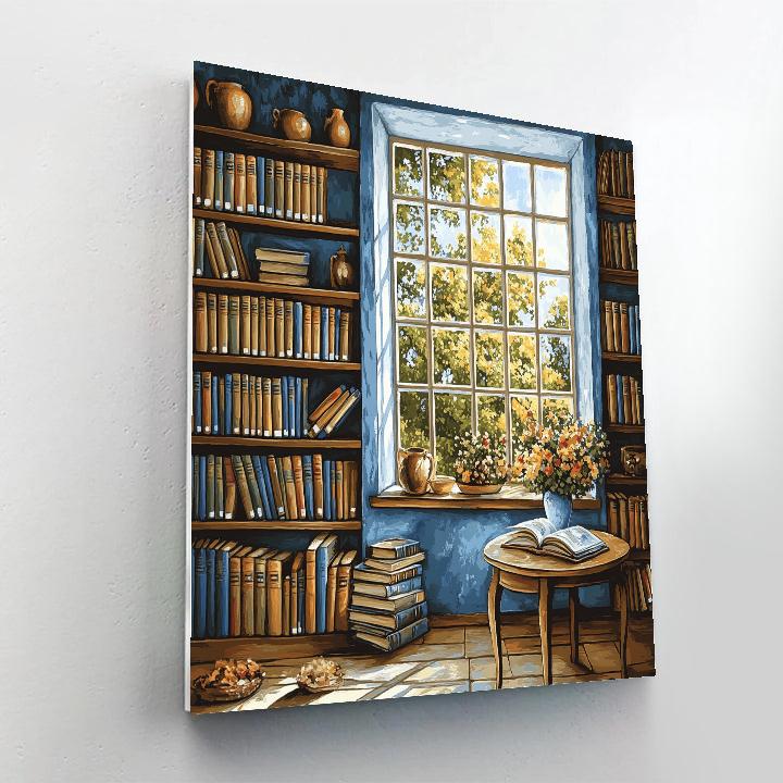 Johannes Vermeer Inspired Cozy Library Interior Painting by numbers kit