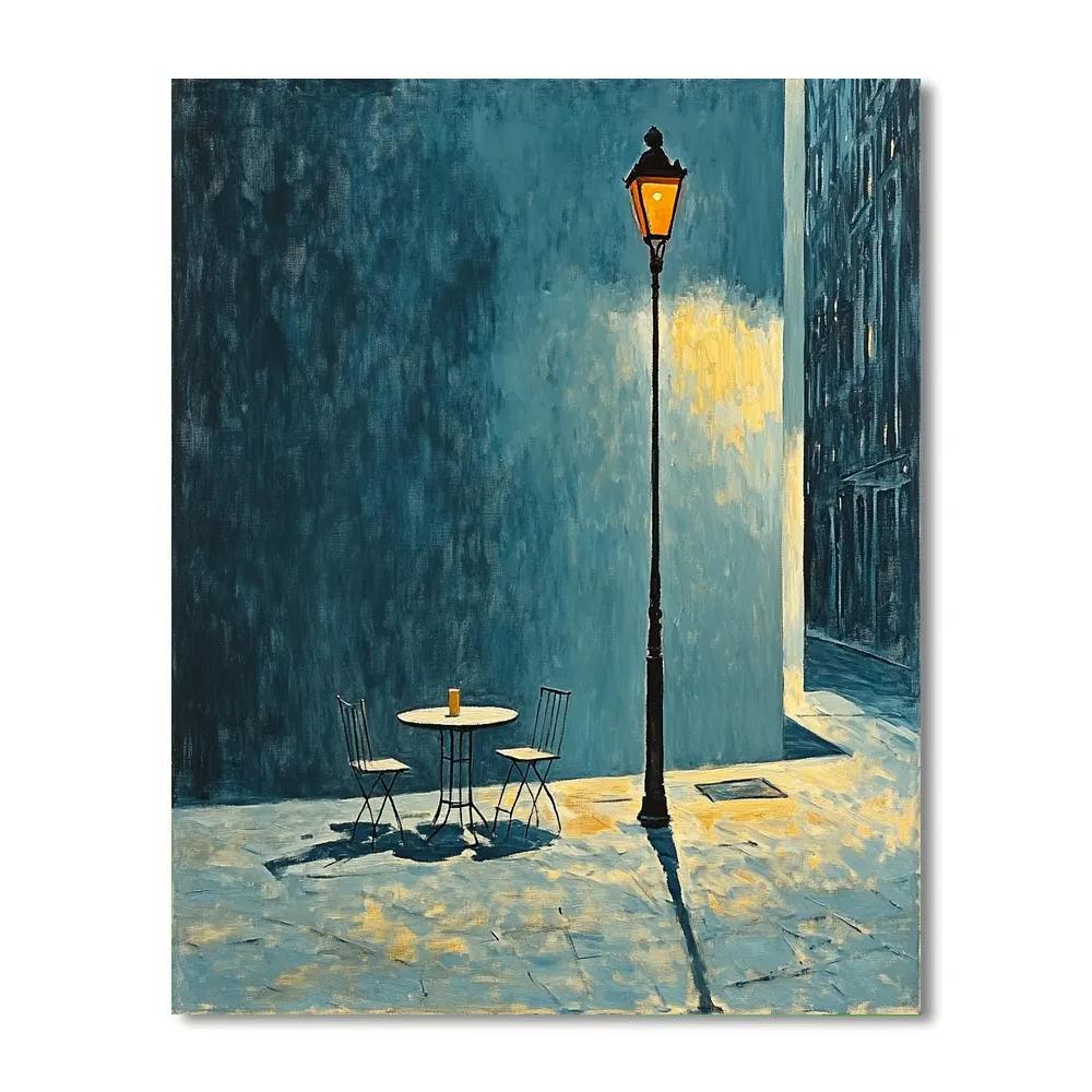 Edward Hopper Inspired Quiet Street Café At Twilight Numbered painting kits