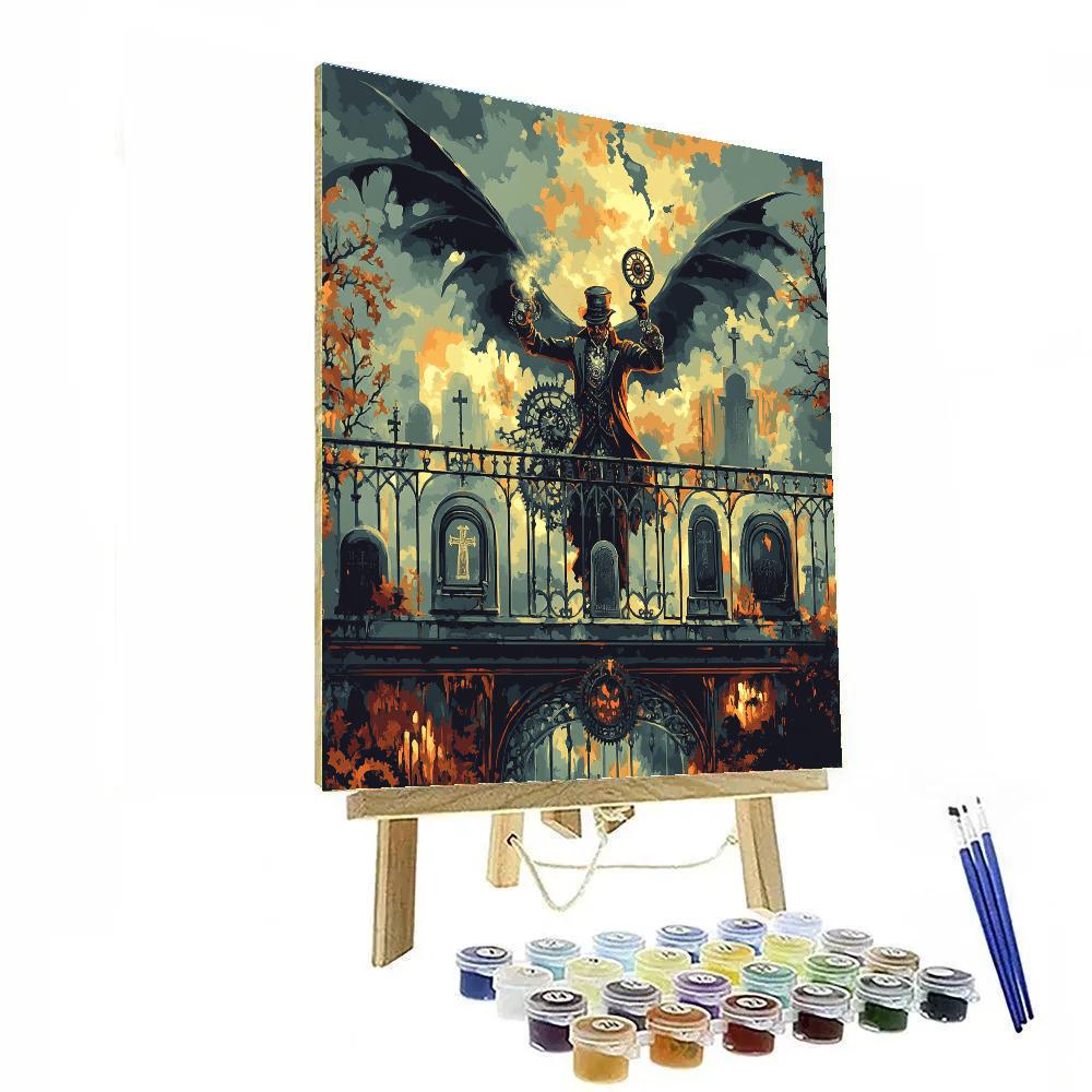 Clockwork Graveyard Conductor Paint by numbers art