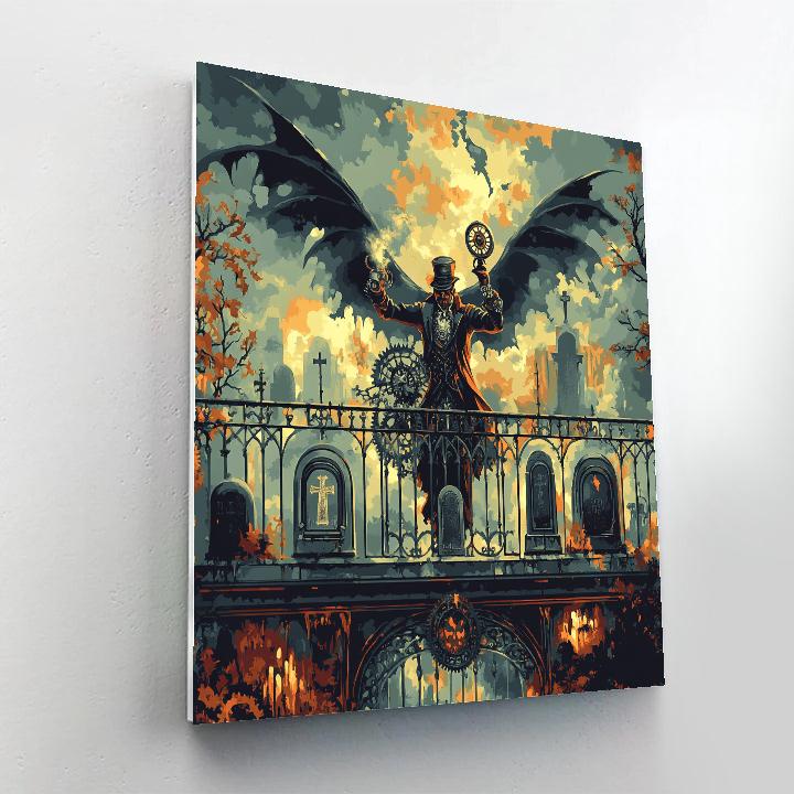 Clockwork Graveyard Conductor Paint by numbers art