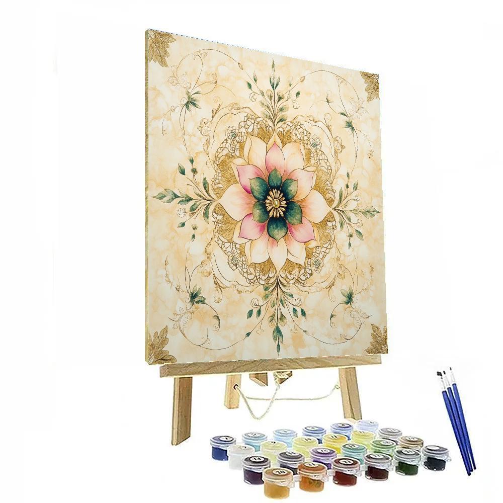 Alphonse Mucha Inspired Floral Symphony paint by color