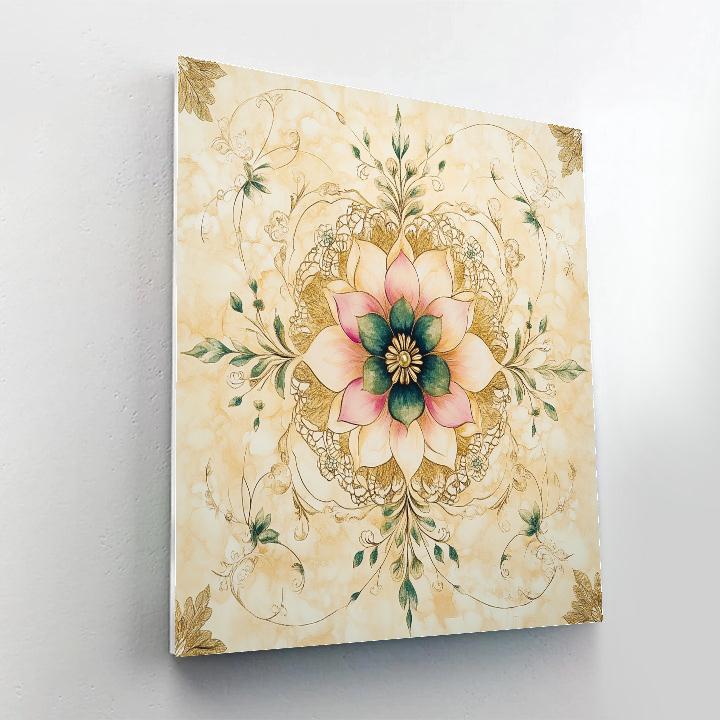 Alphonse Mucha Inspired Floral Symphony paint by color