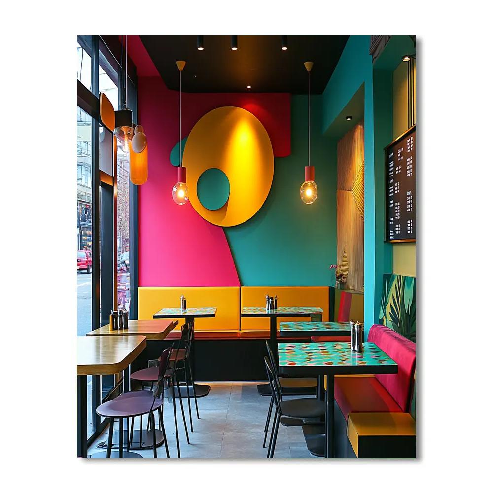 Matisse Inspired Joyful Café Scene Numbered painting kits