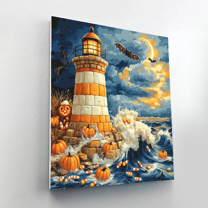 Candy Corn Lighthouse Keeper DIY paint by numbers