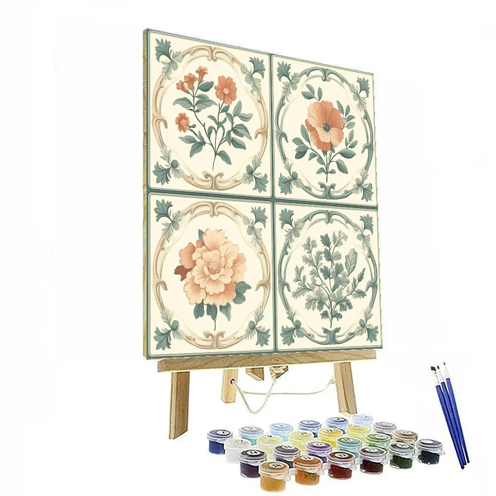 Alphonse Mucha Inspired Seasonal Whorl painting number kit