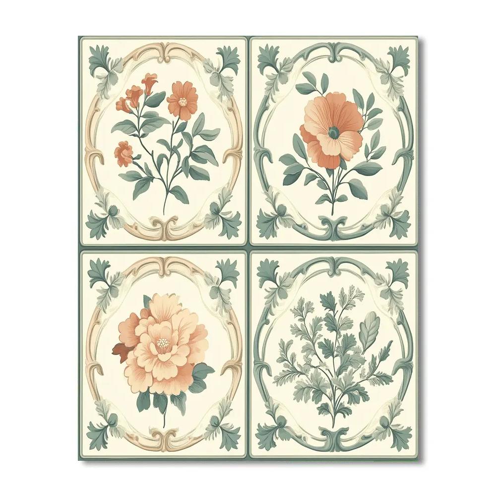 Alphonse Mucha Inspired Seasonal Whorl painting number kit