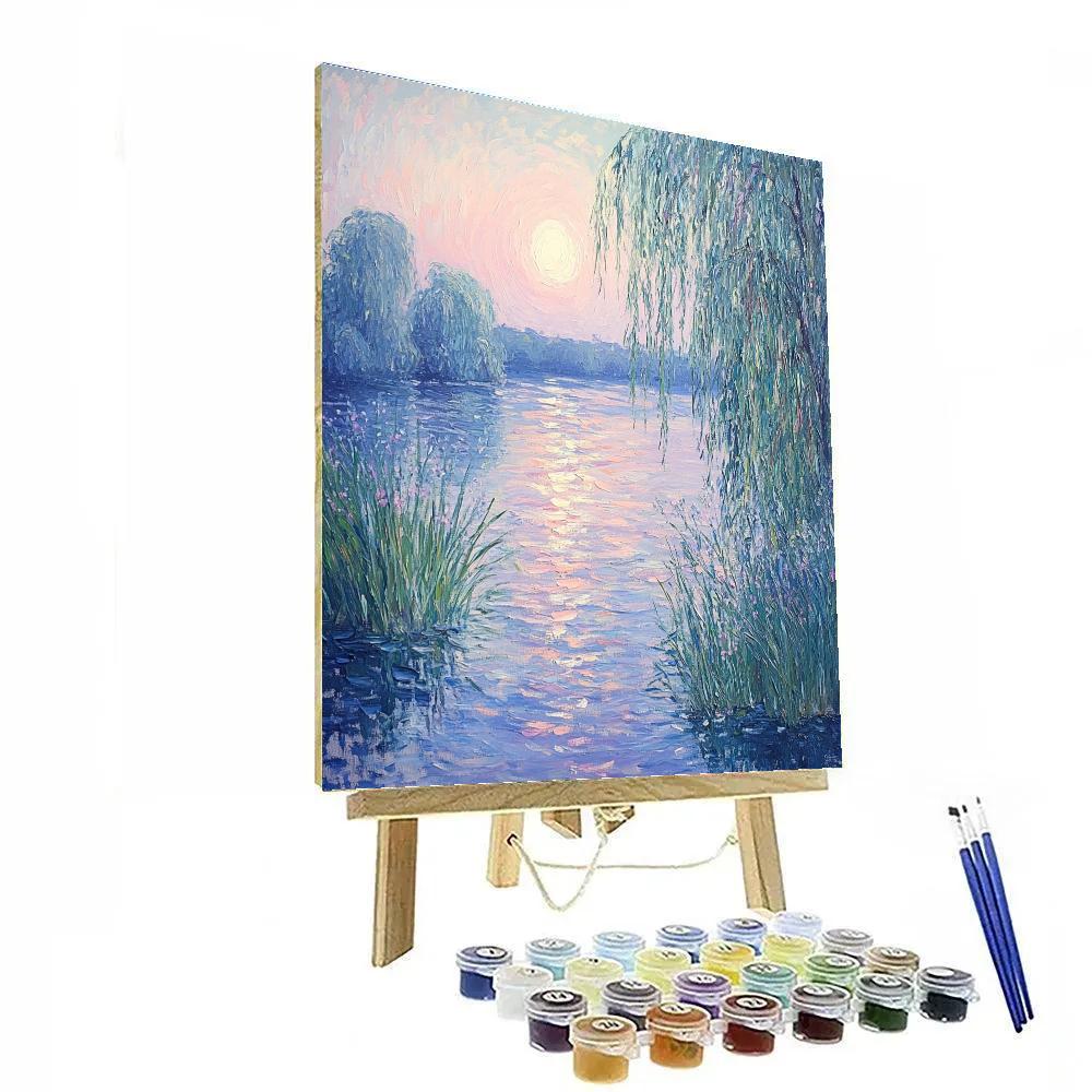 Monet Inspired Serenity At Sunset Number painting